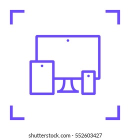 computer mobile phone tablet  isolated minimal icon. digital graph line vector icon for websites and mobile minimalistic flat design.