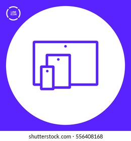 computer mobile phone tablet  isolated minimal icon. digital graph line vector icon for websites and mobile minimalistic flat design.