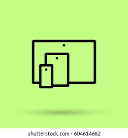 computer mobile phone tablet  isolated minimal icon. digital graph line vector icon for websites and mobile minimalistic flat design.