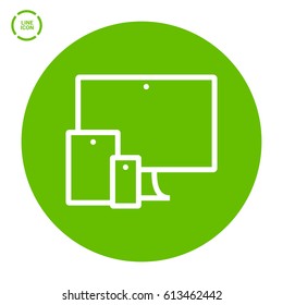 computer mobile phone tablet  isolated minimal icon. digital graph line vector icon for websites and mobile minimalistic flat design.
