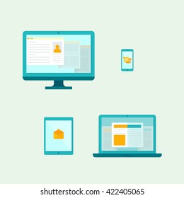 Computer, Mobile phone, Tablet, Laptop Icons