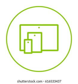 computer, mobile phone tablet line vector icon