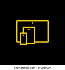 computer, mobile phone tablet line vector icon