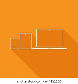 computer, mobile phone, tablet, line vector icon