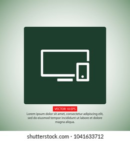 Computer and mobile phone  vector icon