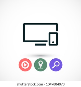 Computer and mobile phone  vector icon