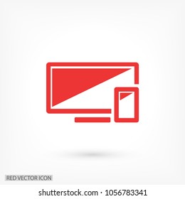 Computer and mobile phone  vector icon