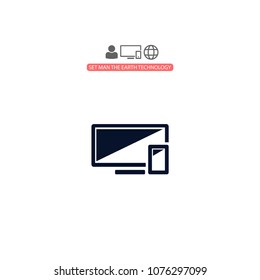 Computer and mobile phone  vector icon