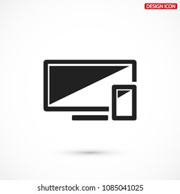 Computer and mobile phone  vector icon