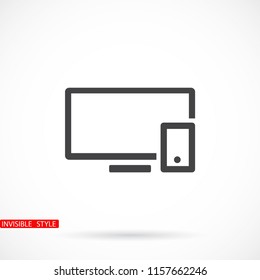 Computer and mobile phone  vector icon