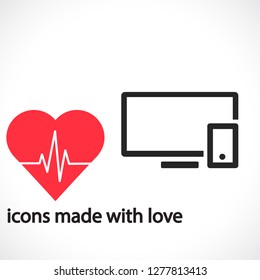 Computer and mobile phone  vector icon