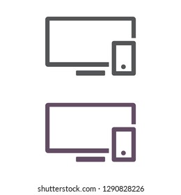 Computer and mobile phone  vector icon