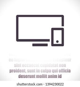 Computer and mobile phone  vector icon , lorem ipsum Flat design