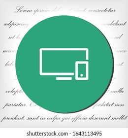Computer and mobile phone vector icon , lorem ipsum Flat design