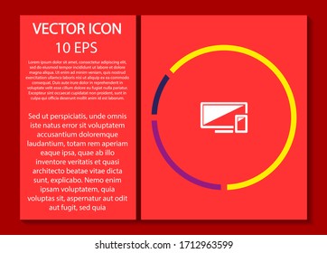 Computer and mobile phone vector icon , lorem ipsum Flat design