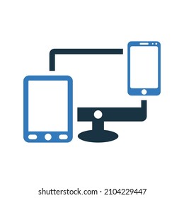 Computer, mobile, tablet icon. Simple editable vector illustration.