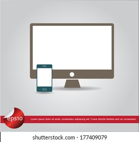 computer and mobile vector icon