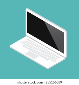 computer mockup isometric notebook