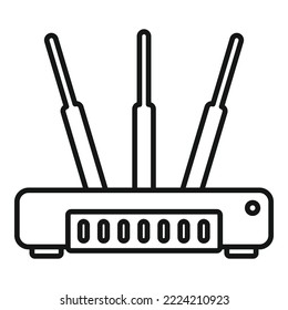 vector de contorno de icono de módem de equipo. Enrutador Wifi. concentrador de dispositivos