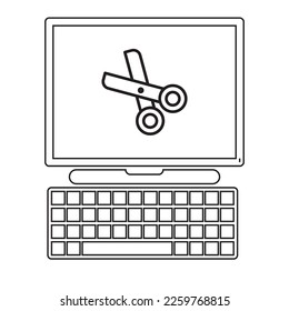 Ilustración de iconos vectores modernos de la computadora 2023 
