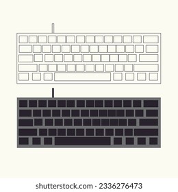 Computer modern easy keyboard, swift keyboard, Vector illustration. EPS10.