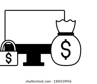computer money bag security business