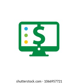Computer Money Logo Icon Design