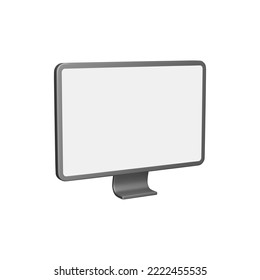 Computer monitor 3d icon. Screen. Computer hardware. Isolated object on transparent background