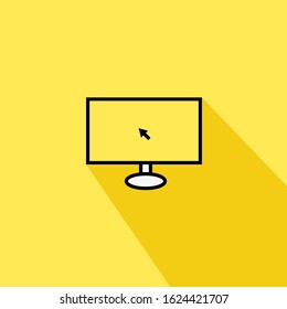 computer monitor with arrow pointer liner fill vector icon - ui icon vector
