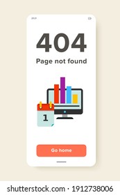 Computer monitor with bar chart and calendar. Information, statistics, promotion. Digital marketing concept. Can be used for topics like business, technology, advertising, e-commerce.