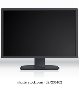 computer monitor, black screen.