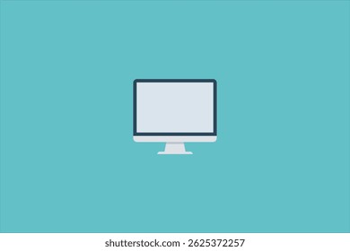 Computer Monitor blank display screen. Desktop, pc, laptop flat vector illustration.	