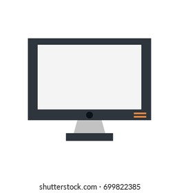 computer monitor with blank screen icon image 