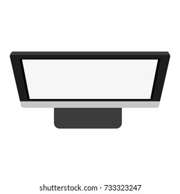 computer monitor with blank screen icon image 