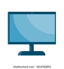 Computer monitor with blank screen. Vector isolated illustration.