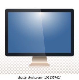 Computer monitor, with a blank screen, view front, isolated on white - transparancy background. 