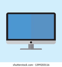 Computer Monitor With Blue Screen.