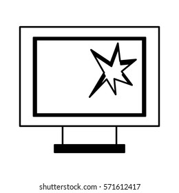 Computer Monitor Broken Isolated Icon Vector Illustration Design