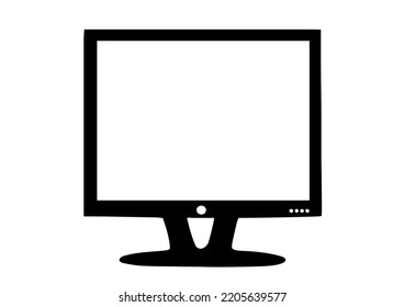 Computer Monitor Clipart, On White