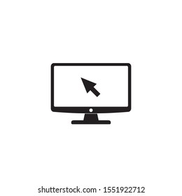 Computer monitor with cursor vector icon