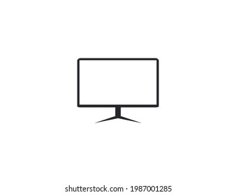 Computer monitor, desktop icon. Vector illustration. Flat.