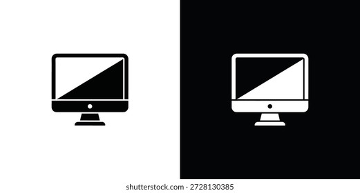 Monitor de computadora Diagonal Split sobre fondos blancos y negros