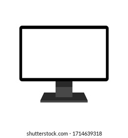 computer monitor display with blank white screen isolated on white background. vector illustration