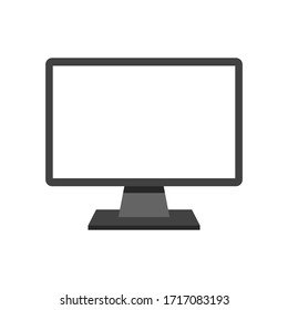 computer monitor display with blank white screen isolated on white background. vector illustration