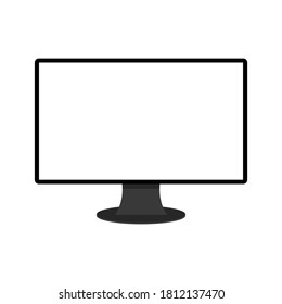 computer monitor display with blank white screen isolated on white background. vector illustration