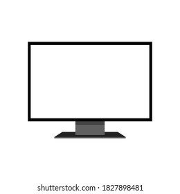 computer monitor display with blank white screen isolated on white background. vector illustration