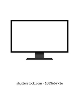 computer monitor display with blank white wide screen isolated on white background. vector illustration