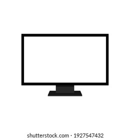 computer monitor display with blank white LED screen isolated on white background. vector illustration