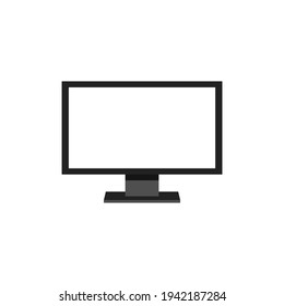 computer monitor display with blank white screen isolated on white background. vector illustration