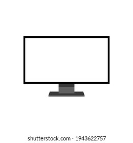 computer monitor display with blank white screen isolated on white background. vector illustration